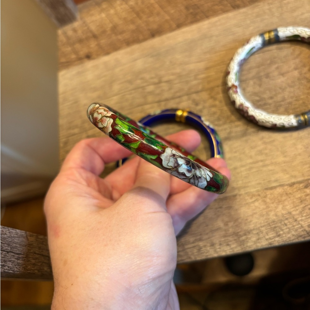 Vintage Cloisonn Bangles From China View 6
